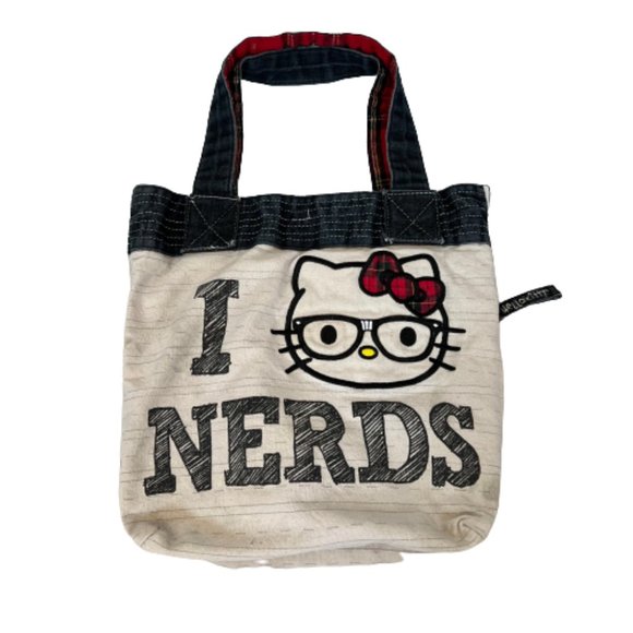 Loungefly Bags Loungefly X Hello Kitty I Heart Nerds Tote Bag Sanrio Punk Plaid Emo Cutie Poshmark